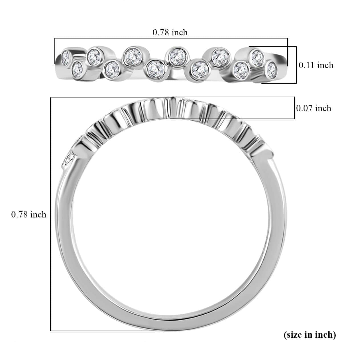 Iliana 18K White Gold G-H SI1 Diamond Band Ring (Size 7.0) 0.15 ctw image number 4
