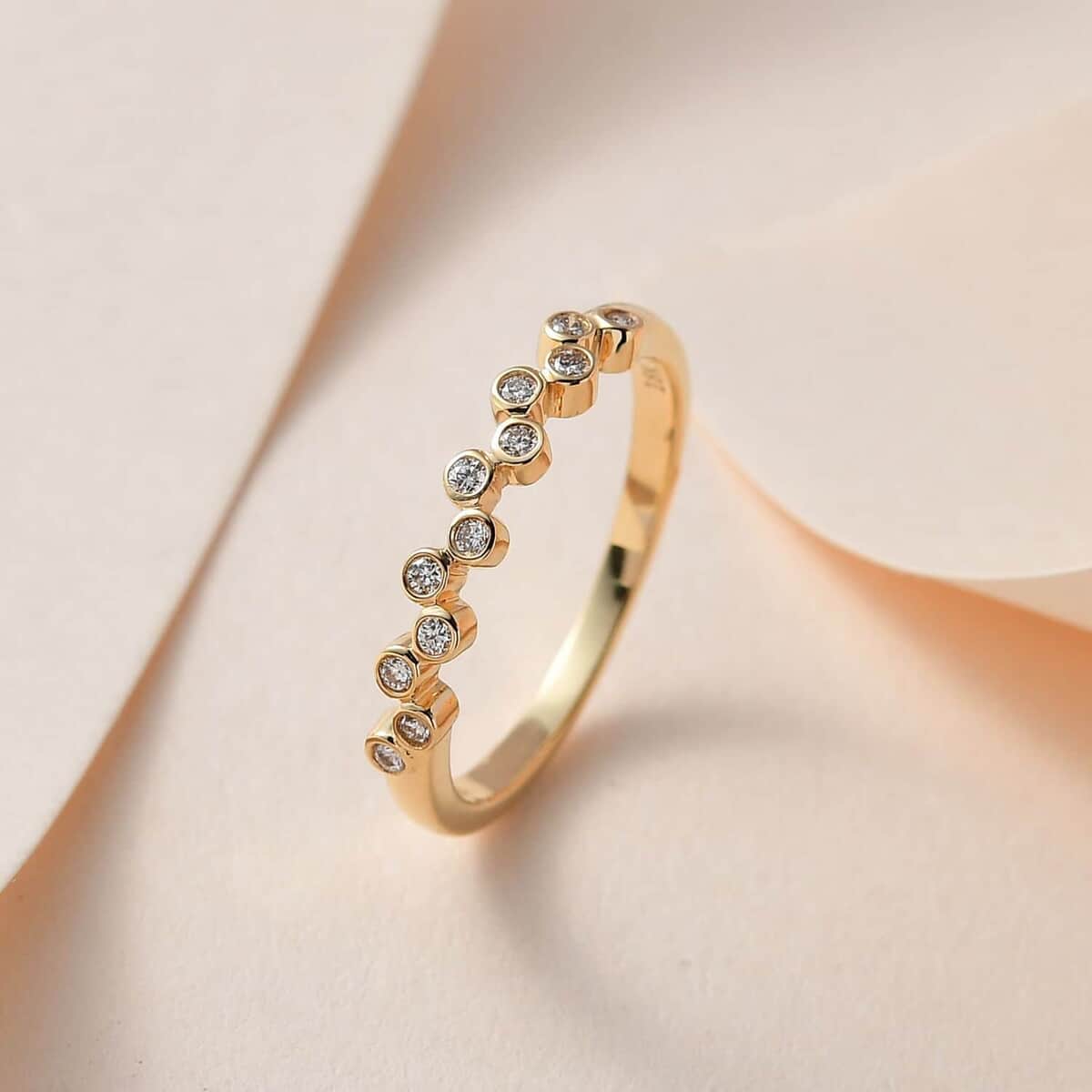 Iliana 18K Yellow Gold G-H SI1 Diamond Half Eternity Band Ring (Size 6.0) 0.15 ctw image number 1