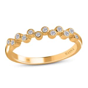 Iliana 18K Yellow Gold G-H SI1 Diamond Half Eternity Band Ring (Size 7.0) 0.15 ctw