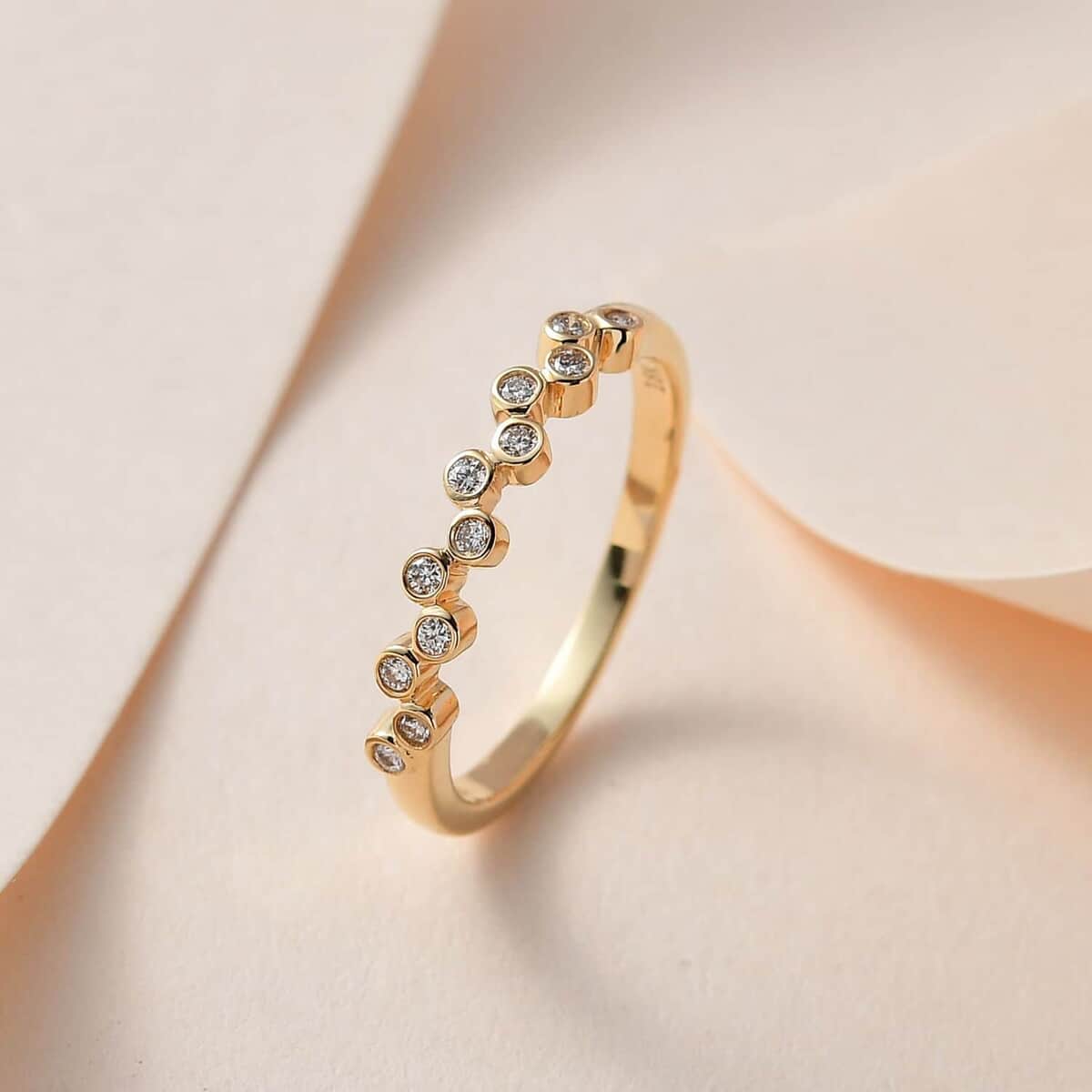 Iliana 18K Yellow Gold G-H SI1 Diamond Half Eternity Band Ring (Size 7.0) 0.15 ctw image number 1