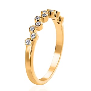 Iliana 18K Yellow Gold G-H SI1 Diamond Half Eternity Band Ring (Size 7.0) 0.15 ctw