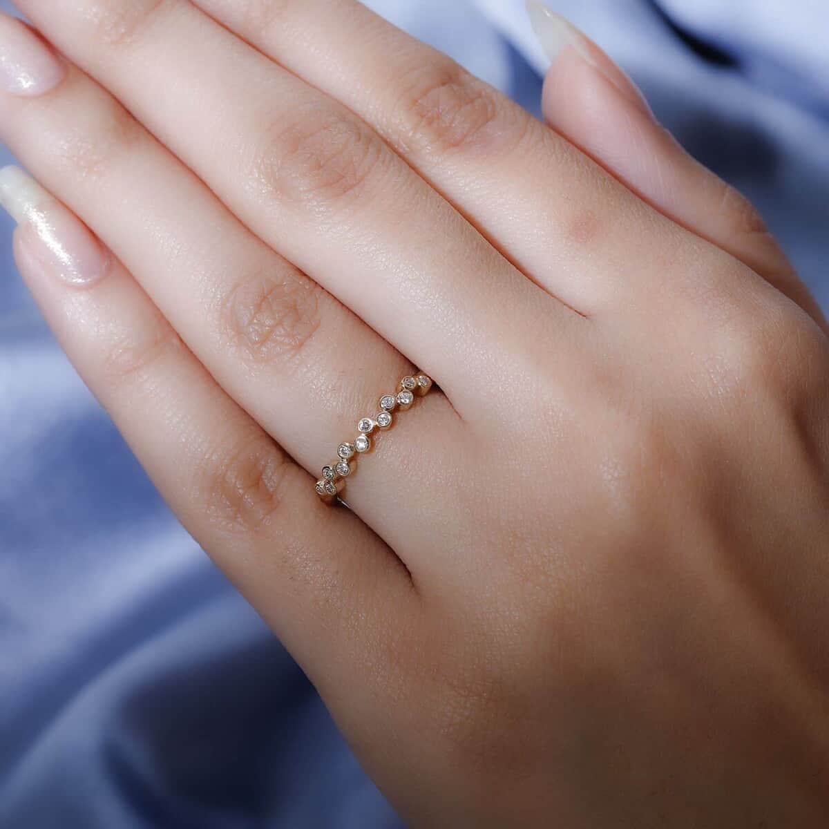 Iliana 18K Yellow Gold G-H SI1 Diamond Half Eternity Band Ring (Size 8.0) 0.15 ctw image number 2