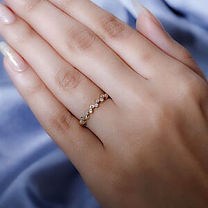 Iliana 18K Yellow Gold G-H SI1 Diamond Half Eternity Band Ring (Size 8.0) 0.15 ctw