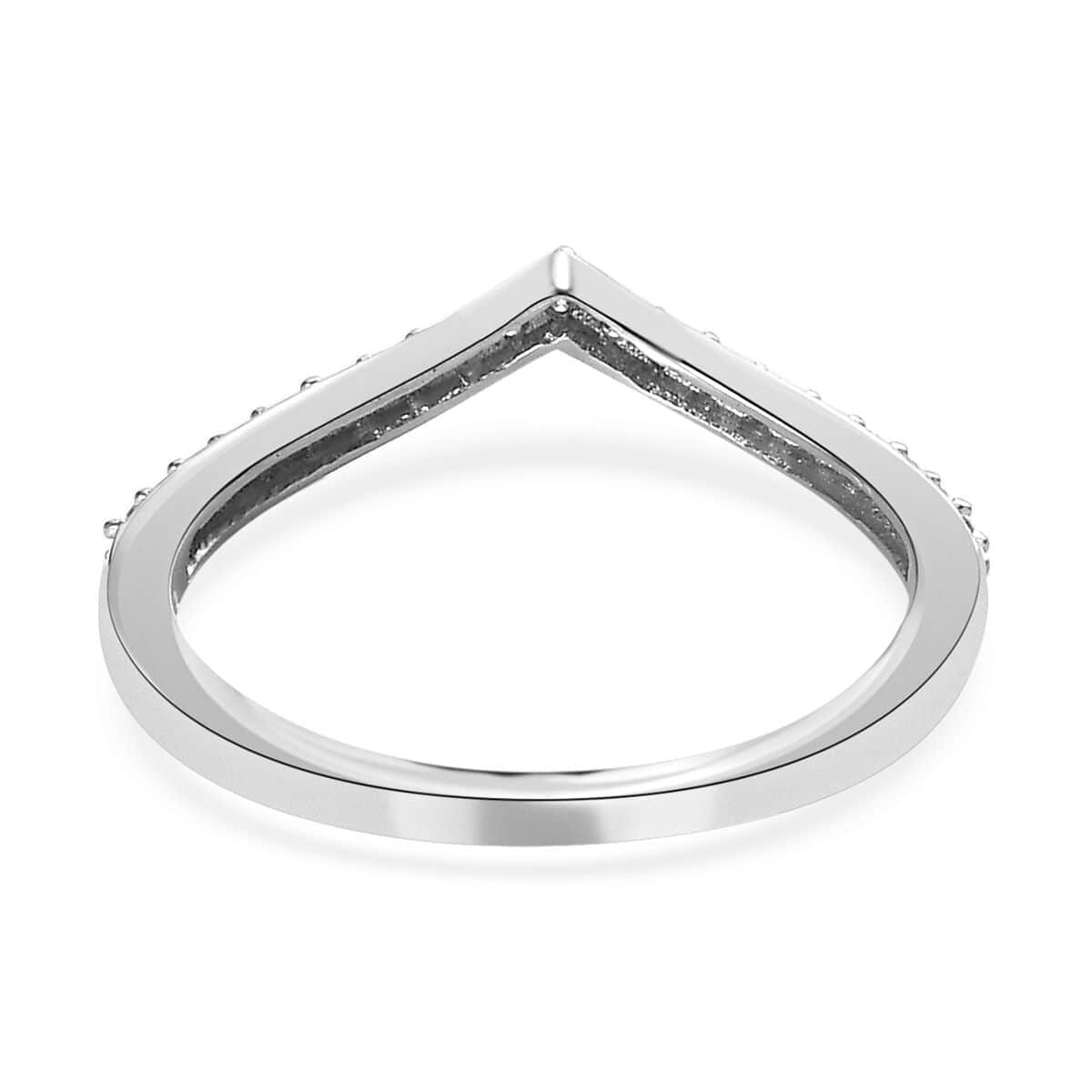 Iliana 18K White Gold G-H SI Diamond Heart Wishbone Ring (Size 7.0) 0.20 ctw image number 4