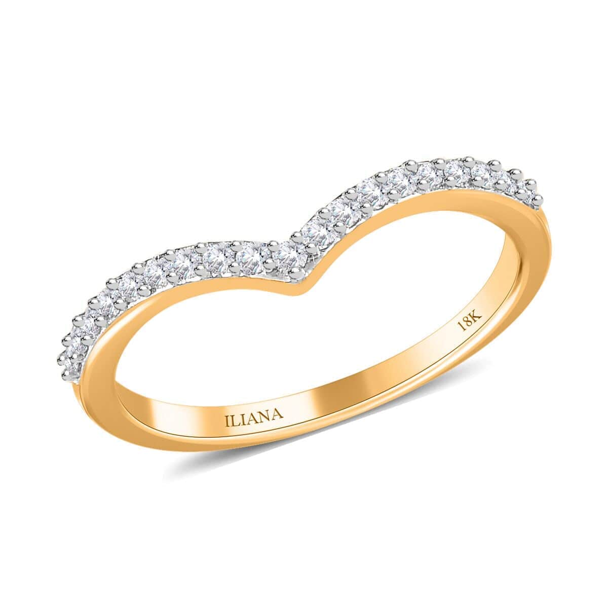 Iliana 18K Yellow Gold G-H SI Diamond Heart Wishbone Ring (Size 7.0) 0.20 ctw image number 0