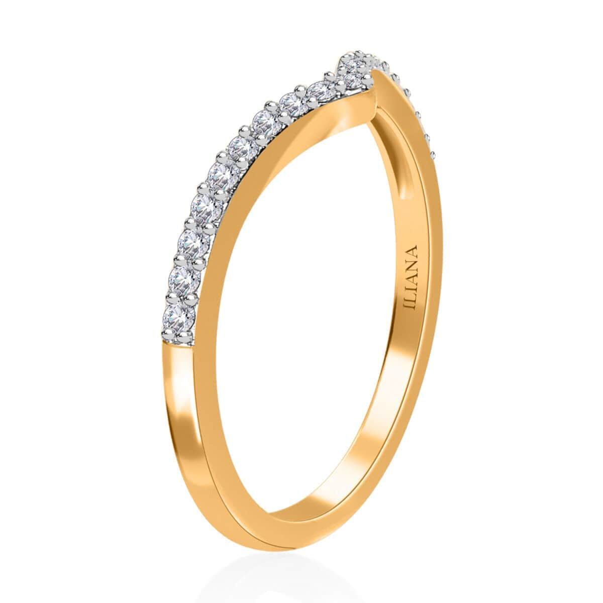 Iliana 18K Yellow Gold G-H SI Diamond Heart Wishbone Ring (Size 7.0) 0.20 ctw image number 3