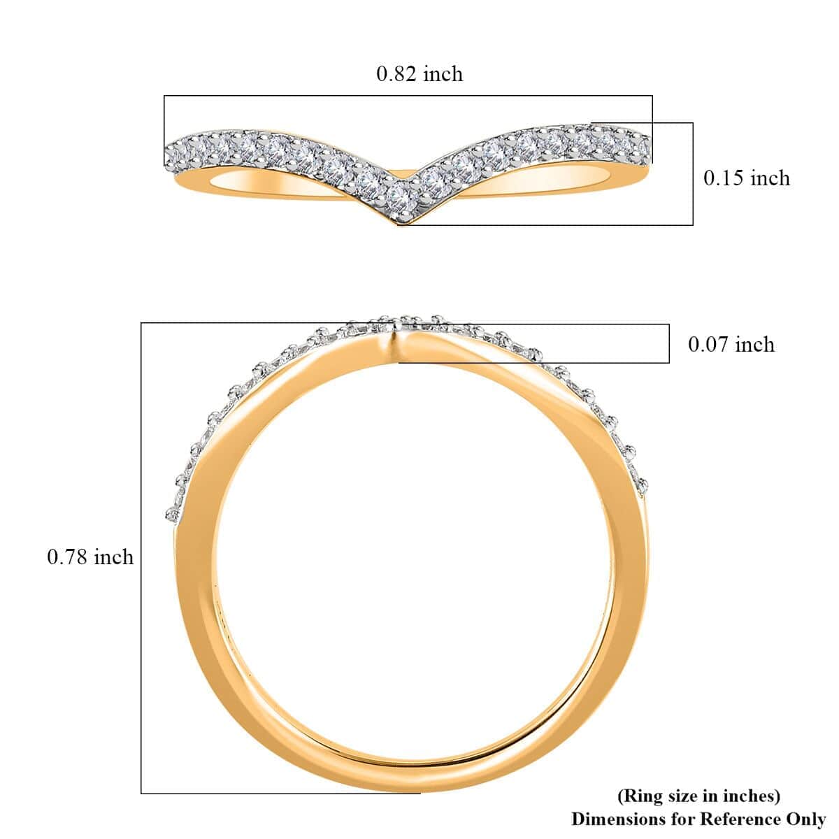 Iliana 18K Yellow Gold G-H SI Diamond Heart Wishbone Ring (Size 7.0) 0.20 ctw image number 5