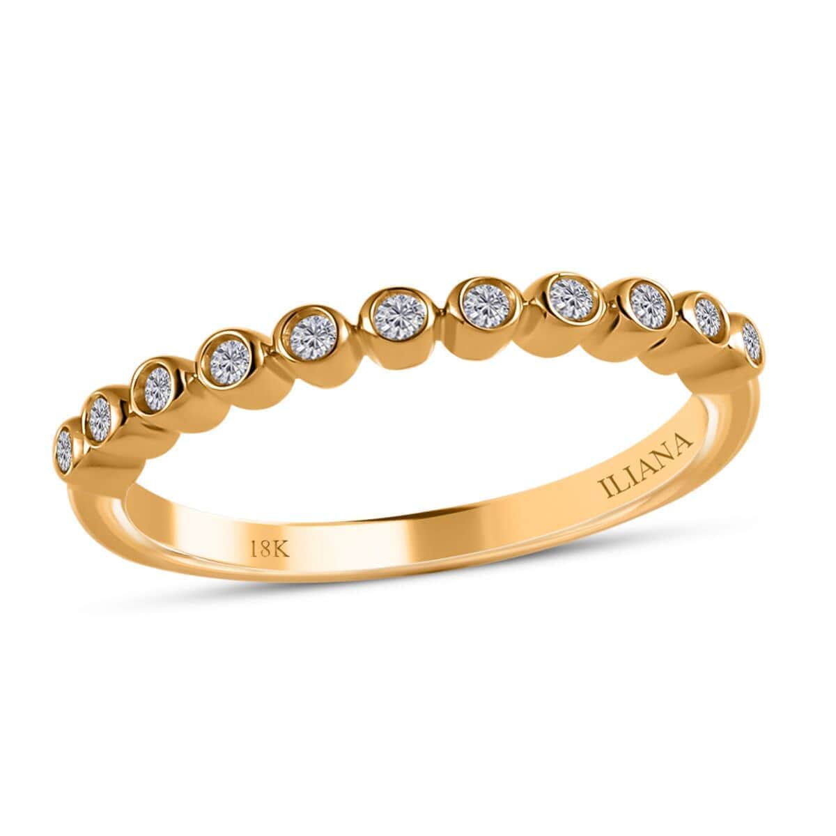 Iliana 18K Yellow Gold G-H SI1 Diamond Half Eternity Band Ring (Size 6.0) 0.20 ctw image number 0