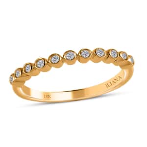 Iliana 18K Yellow Gold G-H SI1 Diamond Half Eternity Band Ring (Size 6.0) 0.20 ctw