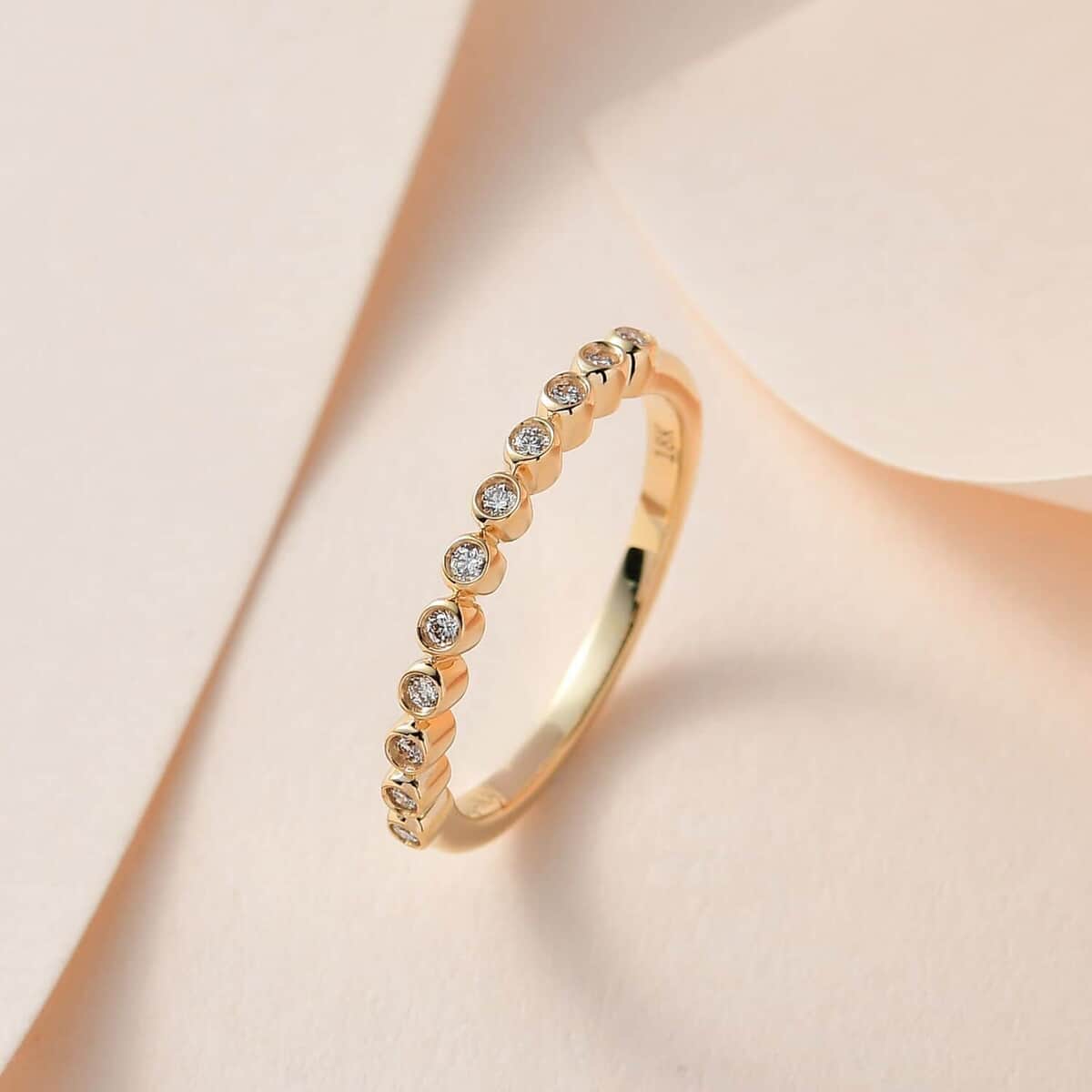 Iliana 18K Yellow Gold G-H SI1 Diamond Half Eternity Band Ring (Size 6.0) 0.20 ctw image number 1