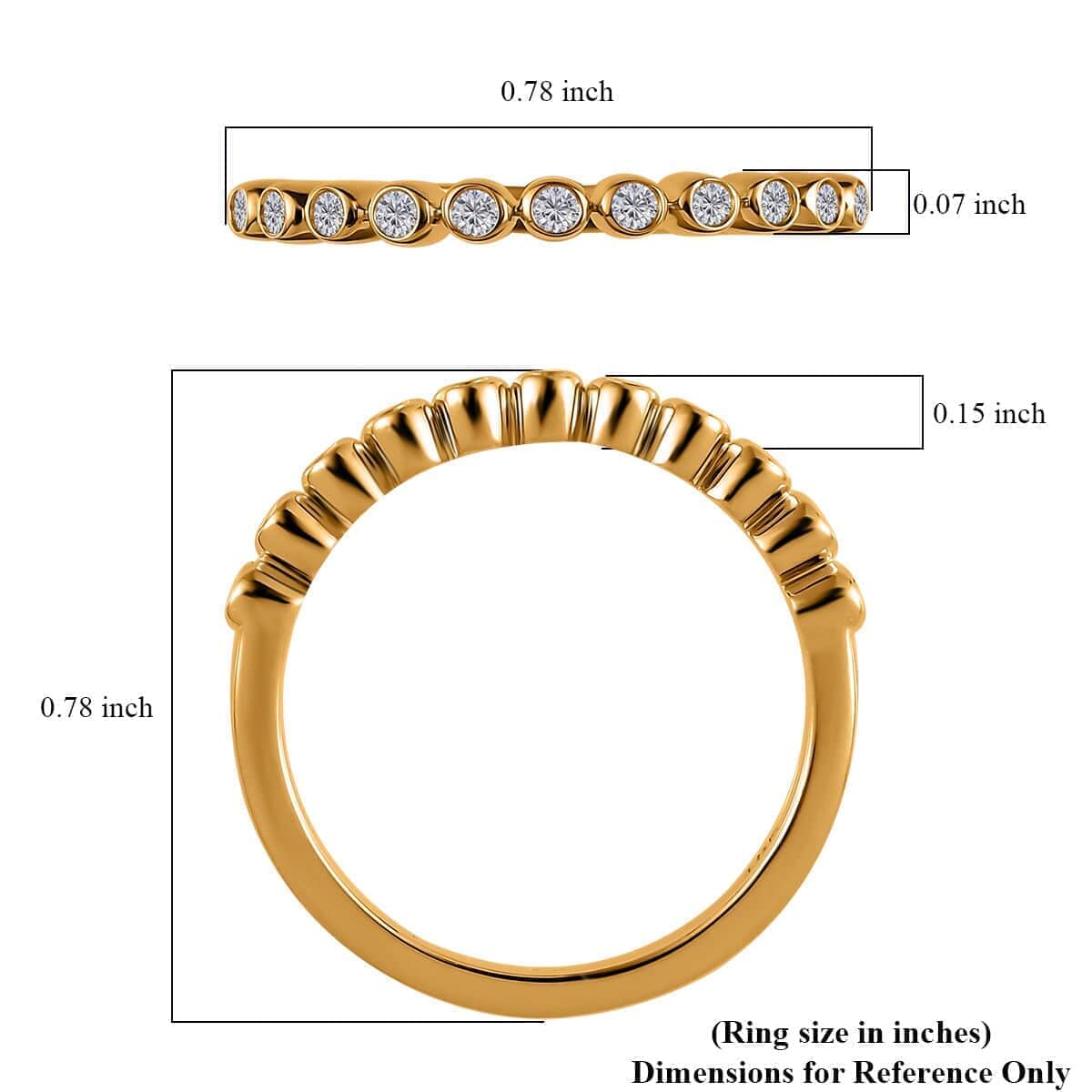 Iliana 18K Yellow Gold G-H SI1 Diamond Half Eternity Band Ring (Size 6.0) 0.20 ctw image number 5