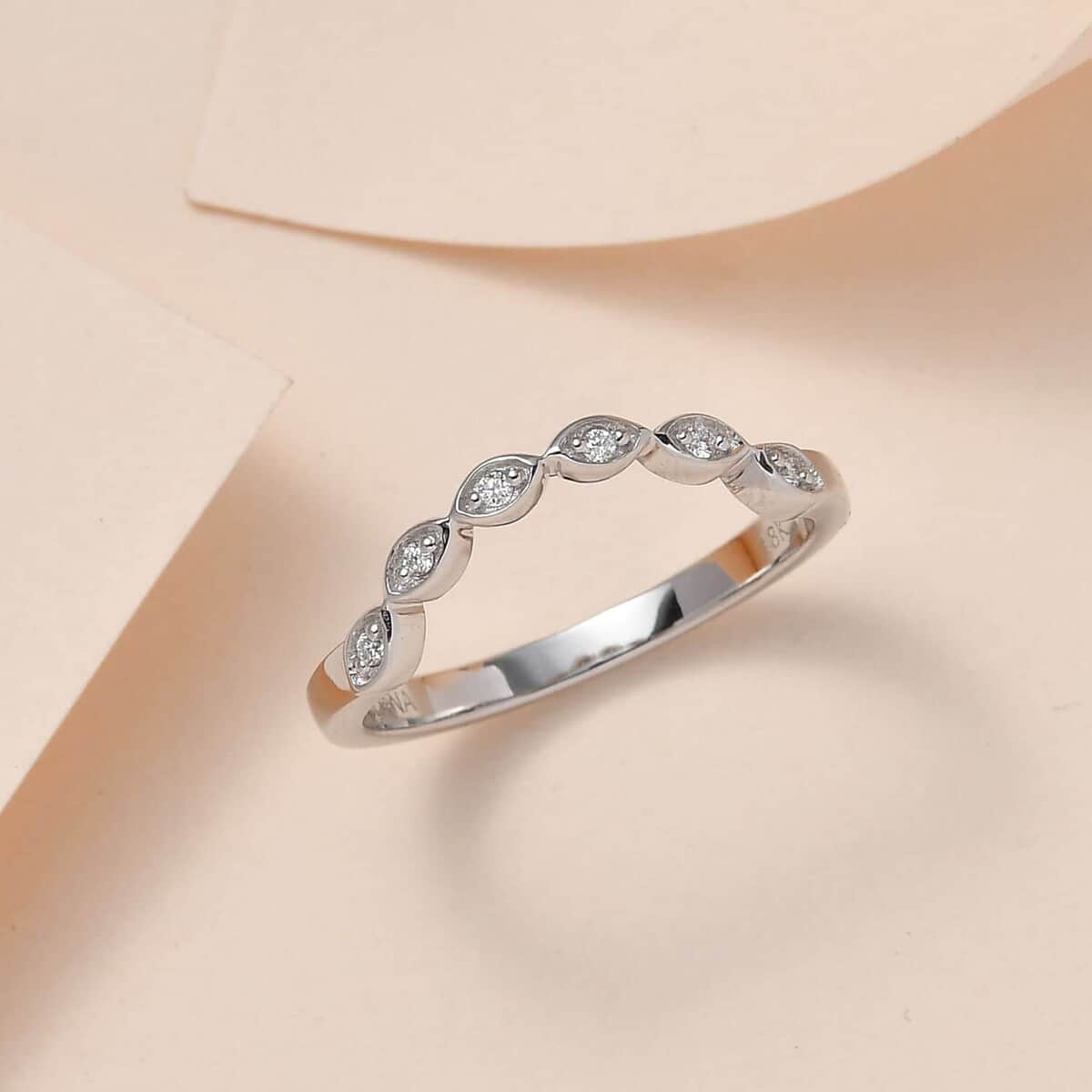 Iliana 18K White Gold G-H SI1 Diamond Band Ring 0.05 ctw image number 1