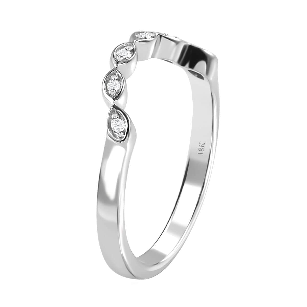 Iliana 18K White Gold G-H SI1 Diamond Band Ring 0.05 ctw image number 3