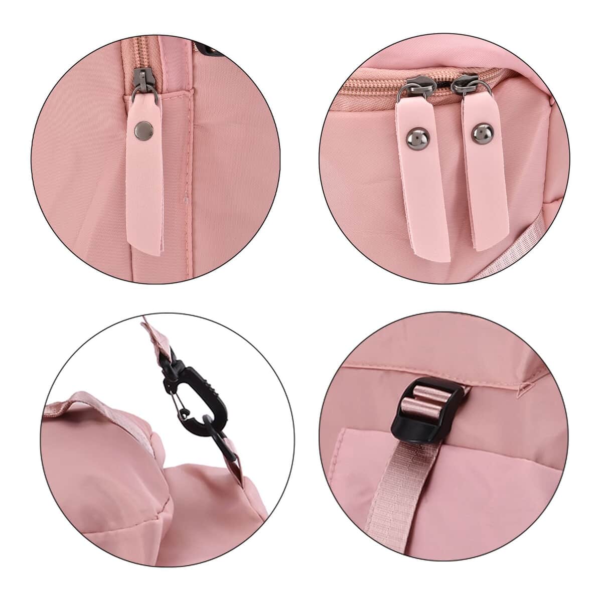Pink Polyester Travel Bag with Detachable Shoulder Strap 47 Inches image number 6