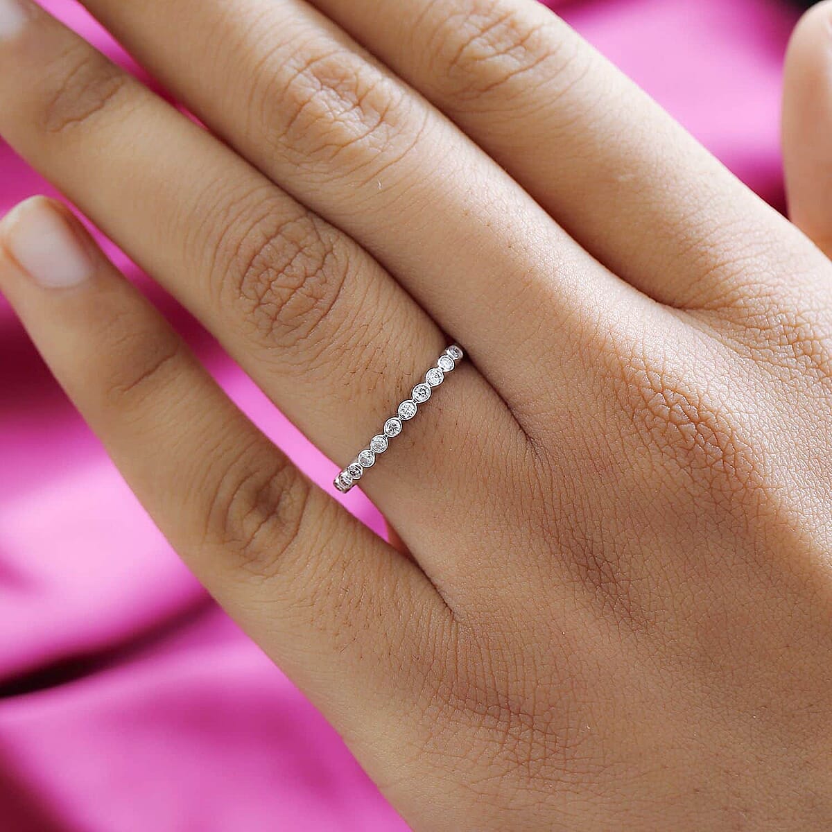 Iliana 18K White Gold G-H SI1 Diamond Band Ring (Size 7.0) 0.20 ctw image number 2
