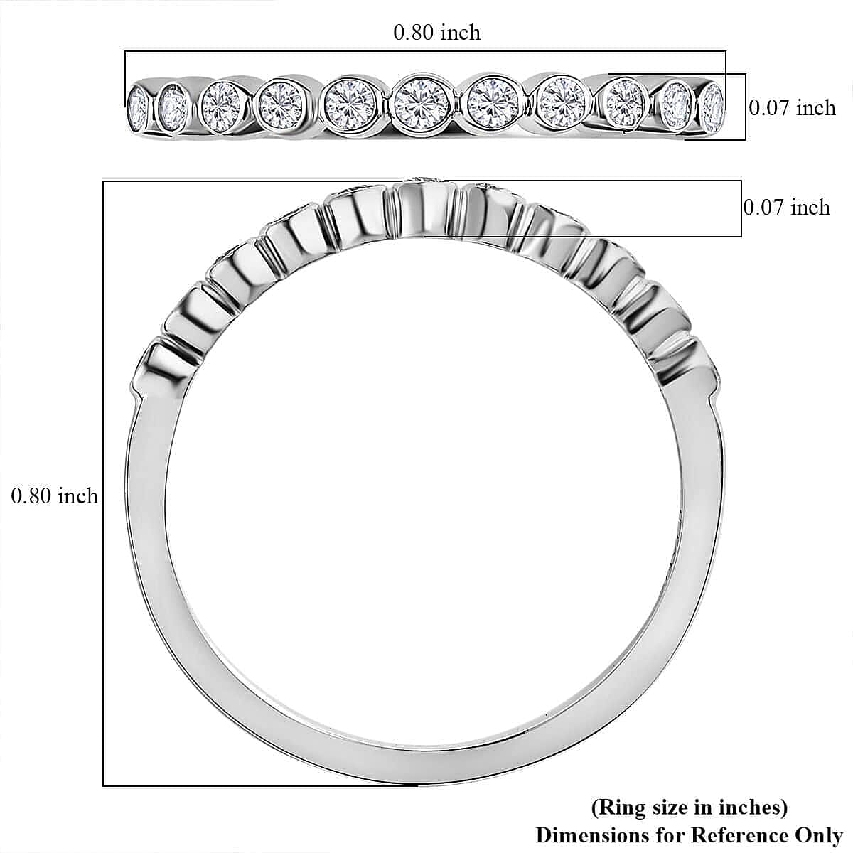 Iliana 18K White Gold G-H SI1 Diamond Band Ring (Size 7.0) 0.20 ctw image number 5