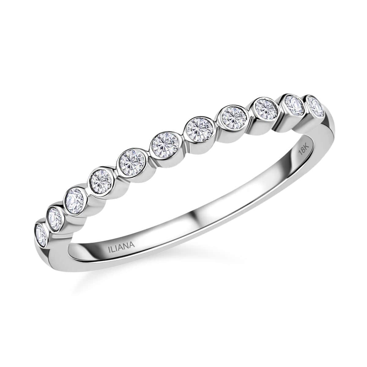 Iliana 18K White Gold G-H SI1 Diamond Band Ring (Size 8.0) 0.20 ctw image number 0