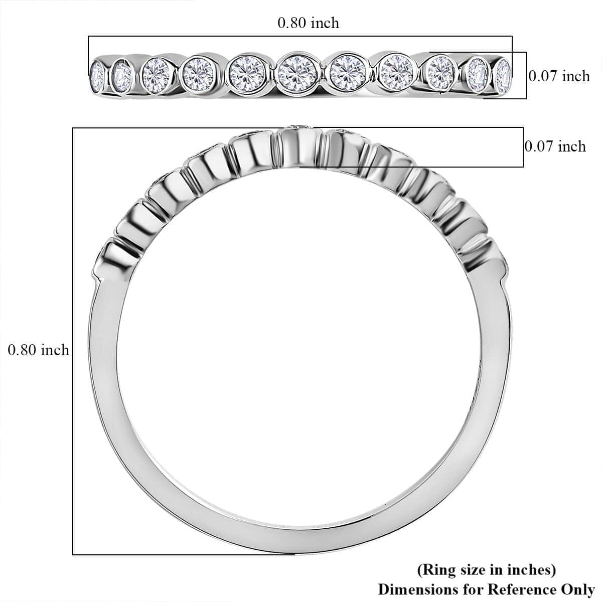 Iliana 18K White Gold G-H SI1 Diamond Band Ring (Size 8.0) 0.20 ctw image number 5