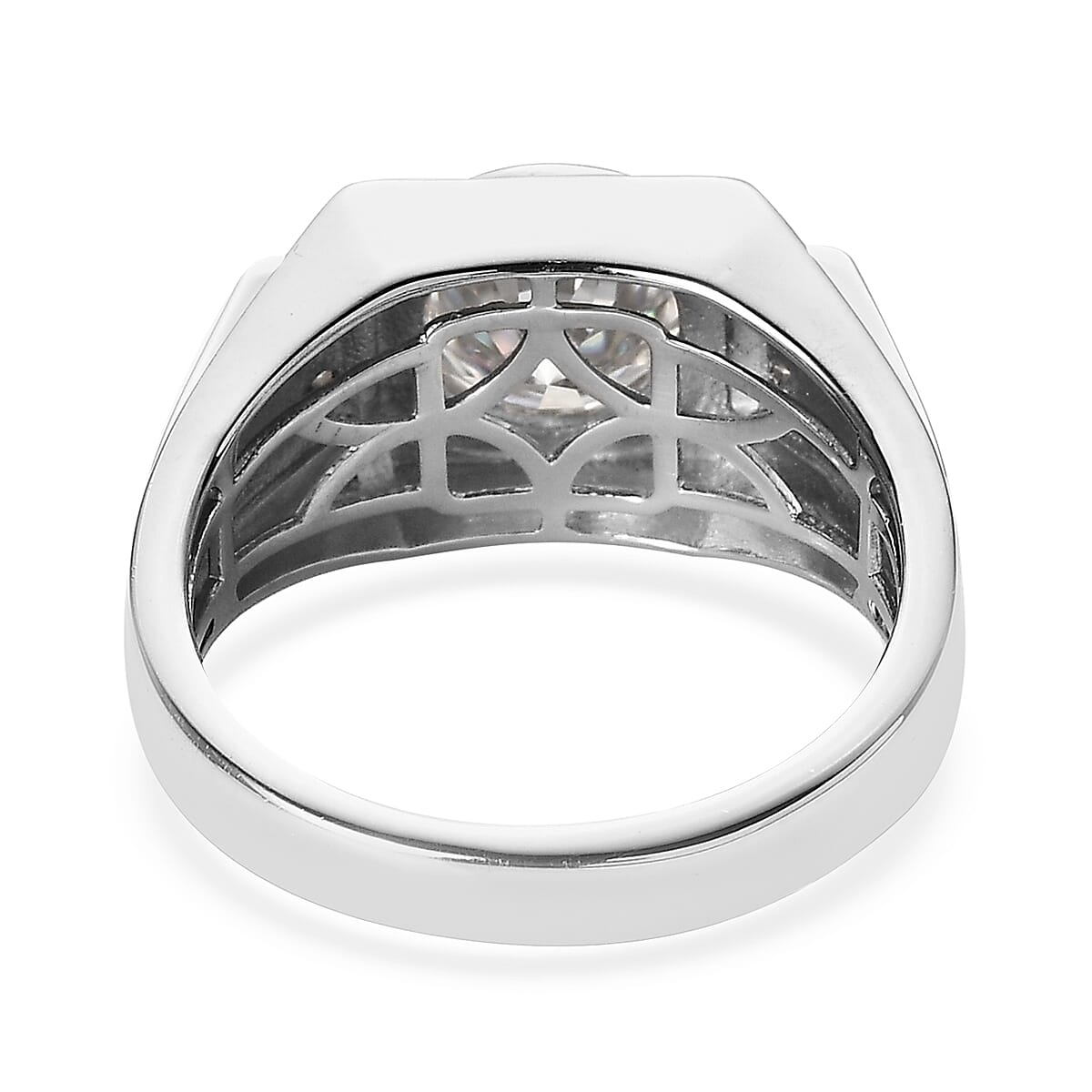 Moissanite Men's Ring in Platinum Over Sterling Silver (Size 10.0) 1.85 ctw image number 4