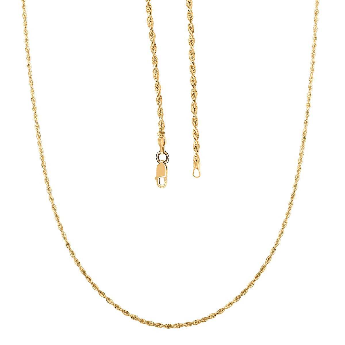 14K Yellow Gold 1.5mm Rope Chain Necklace 22 Inches 1.70 Grams image number 4