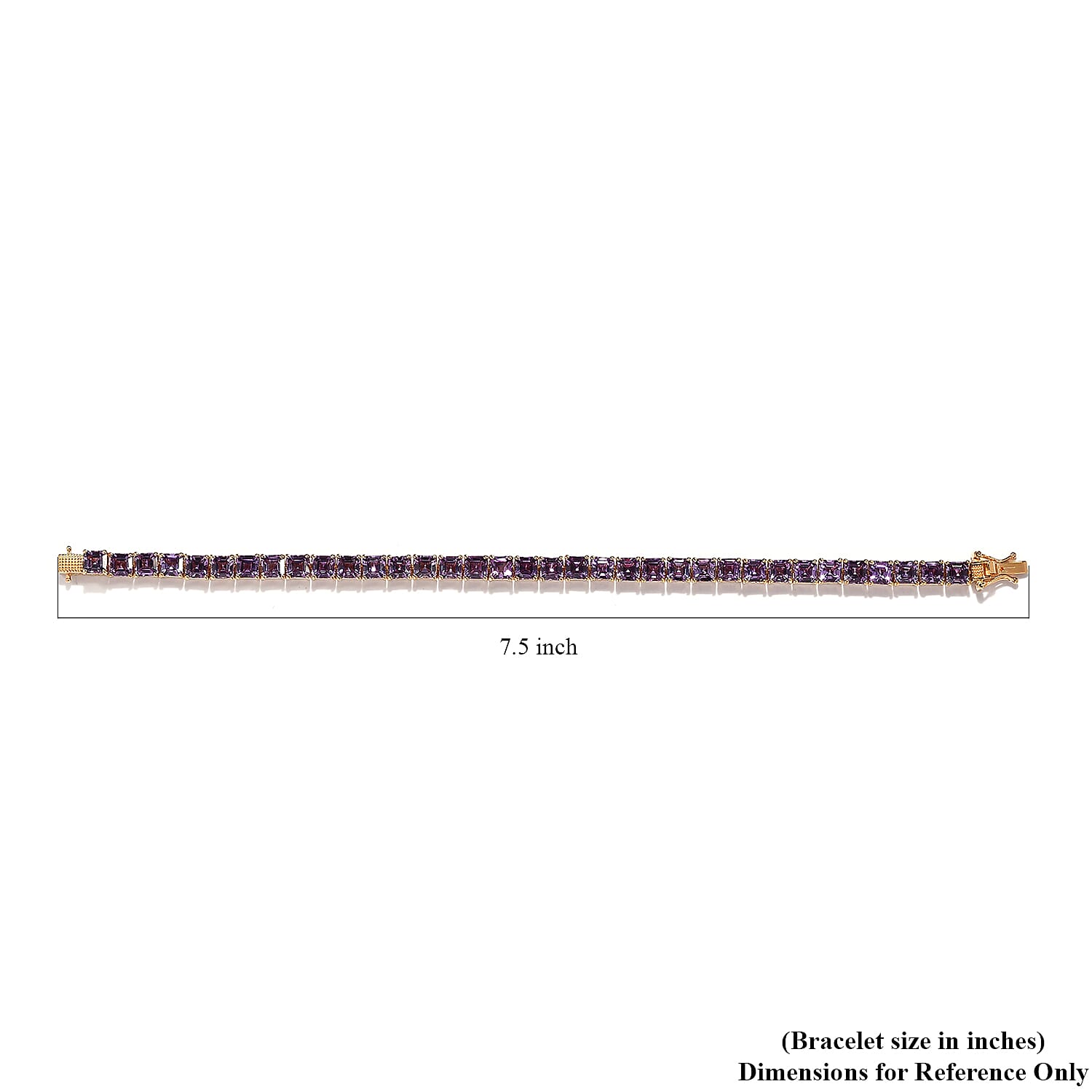Asscher Cut Lab Grown Color Change Sapphire Tennis Bracelet in Vermeil Yellow Gold Over Sterling Silver (6.50 In) 25.25 ctw
