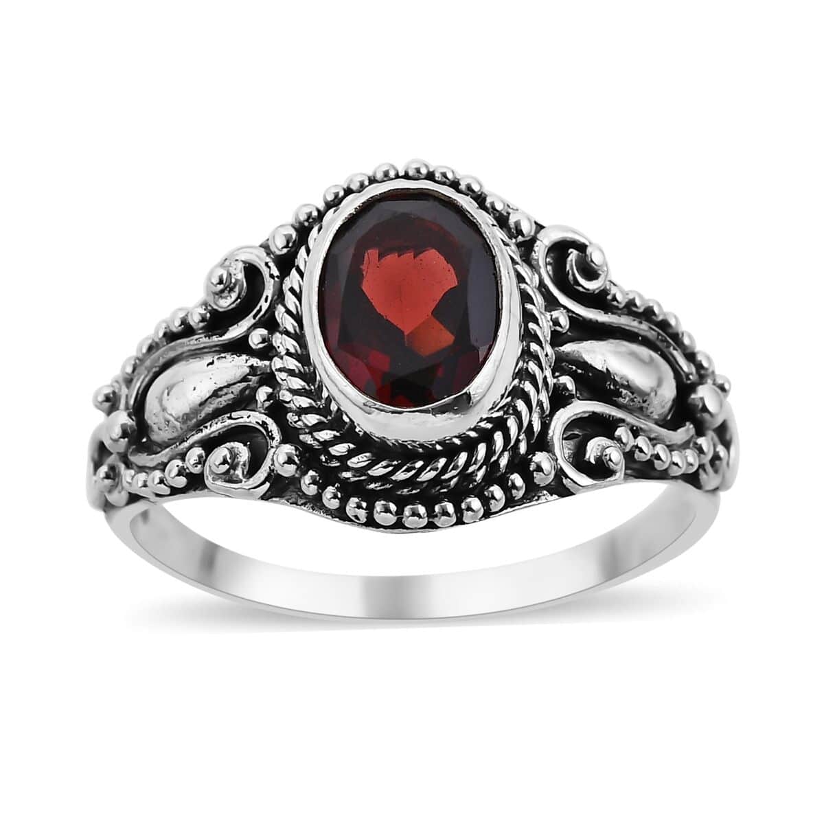 Bali Legacy Mozambique Garnet Ring in Sterling Silver (Size 10.0) 2.00 ctw image number 0