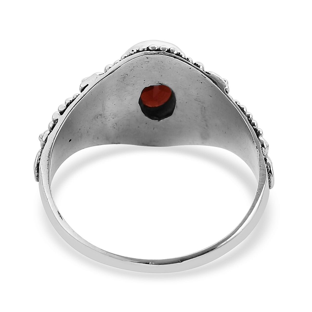Bali Legacy Mozambique Garnet Ring in Sterling Silver (Size 8.0) 2.00 ctw image number 4
