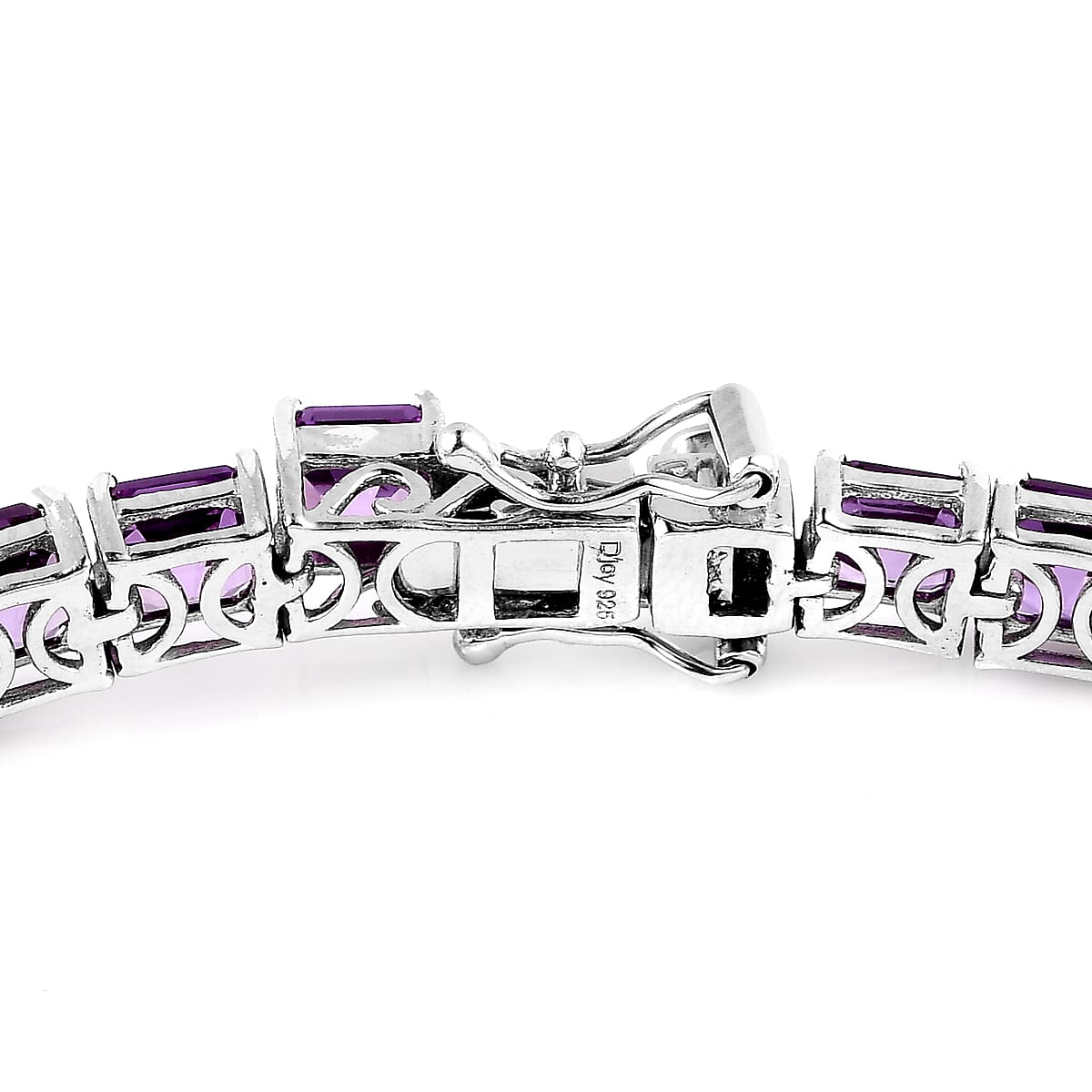 Asscher Cut Lab Grown Color Change Sapphire Tennis Bracelet in Platinum Over Sterling Silver (7.25 In) 27.90 ctw image number 3