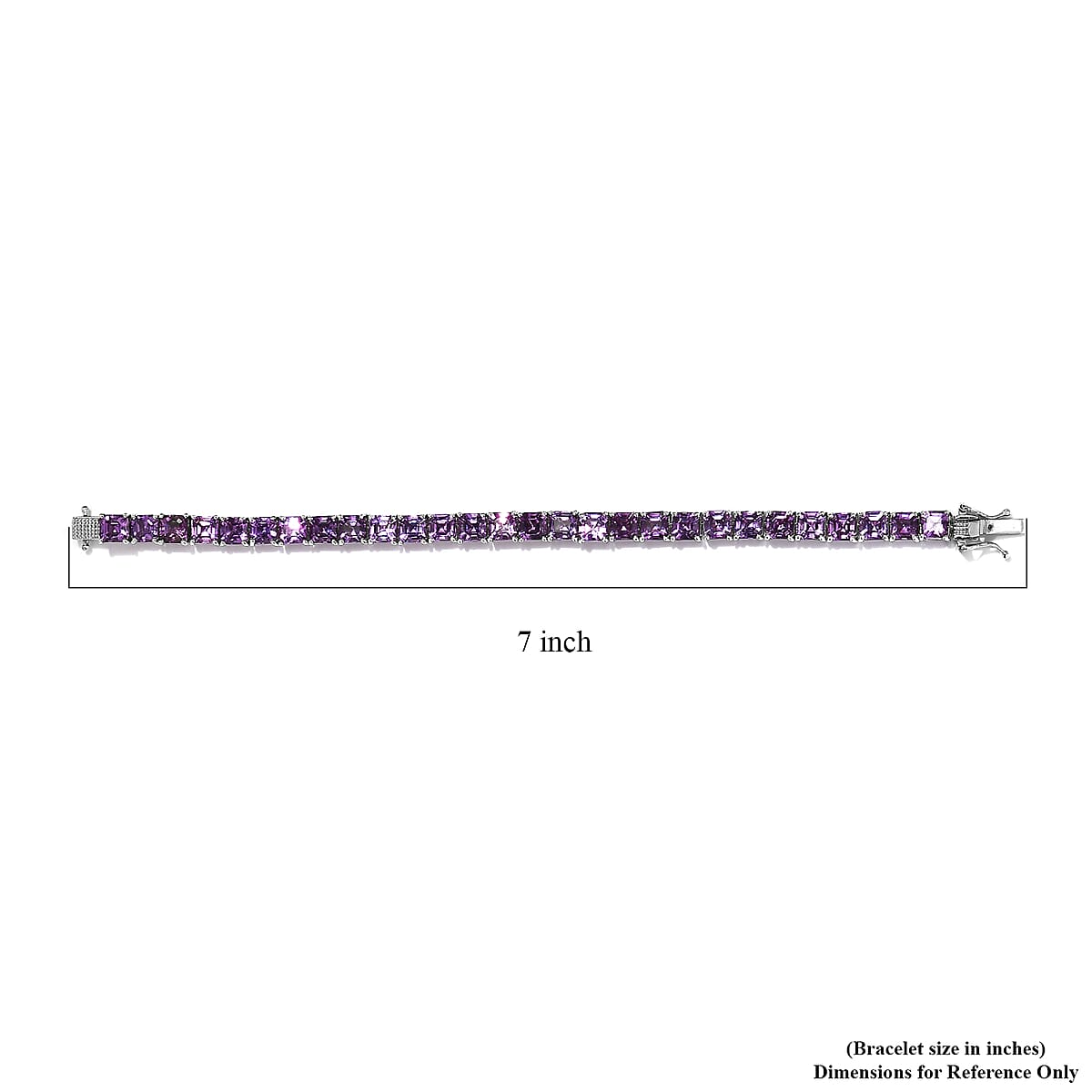 Asscher Cut Lab Grown Color Change Sapphire Tennis Bracelet in Platinum Over Sterling Silver (7.25 In) 27.90 ctw image number 4