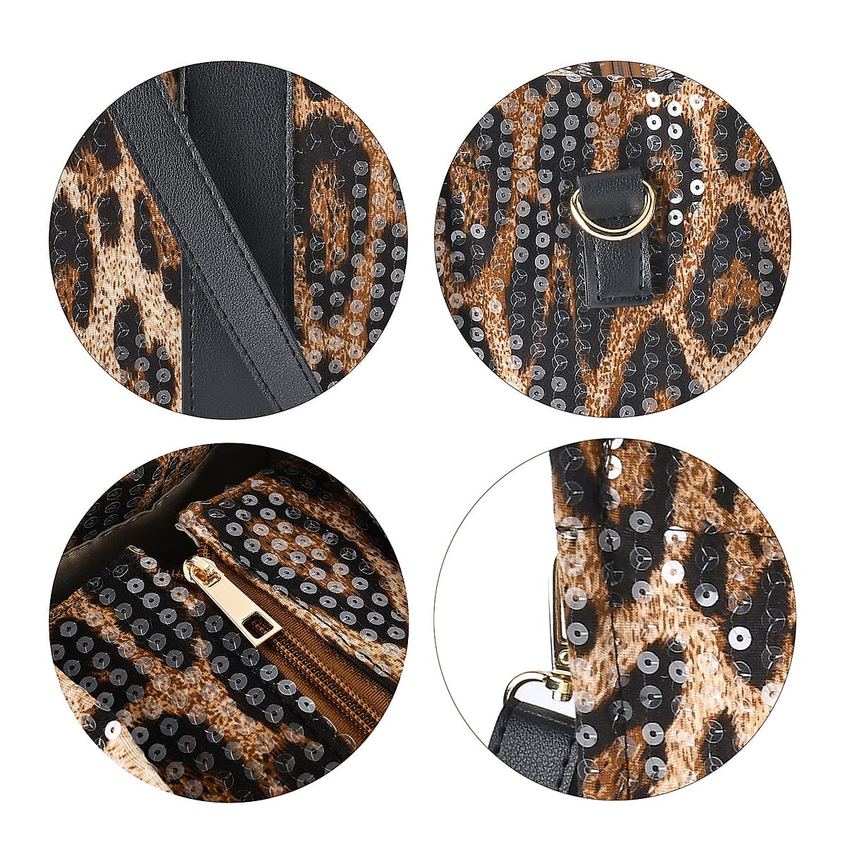 Brown Leopard Print Faux Leather Crossbody Bag with Handle Drop and Shoulder Strap image number 5