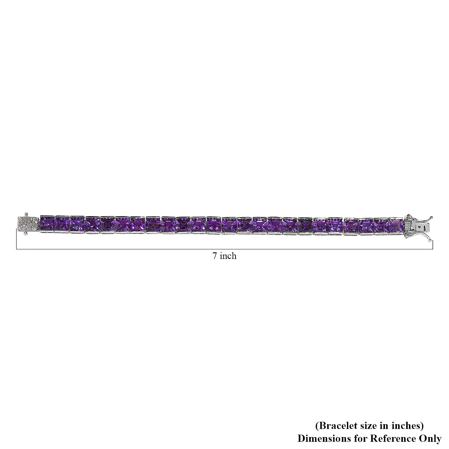 Premium Moroccan Amethyst and White Zircon Bracelet in Platinum Over Sterling Silver (6.50 In) 25.75  ctw