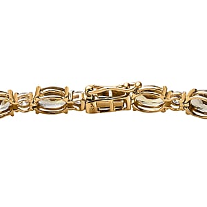 Luxoro 14K Yellow Gold Premium Golden Tanzanite and Moissanite Bracelet (7.25 In) 5 Grams 10.60 ctw