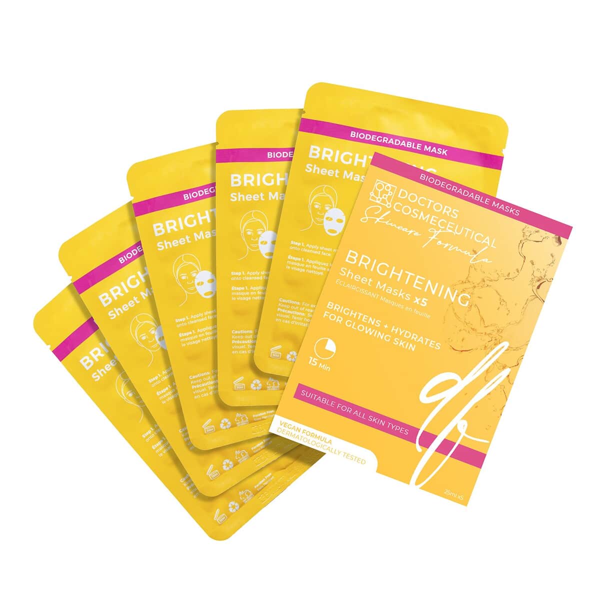 Doctors Cosmeceutical Treatment Sheet Mask - Brightening (Pack of 5) image number 0