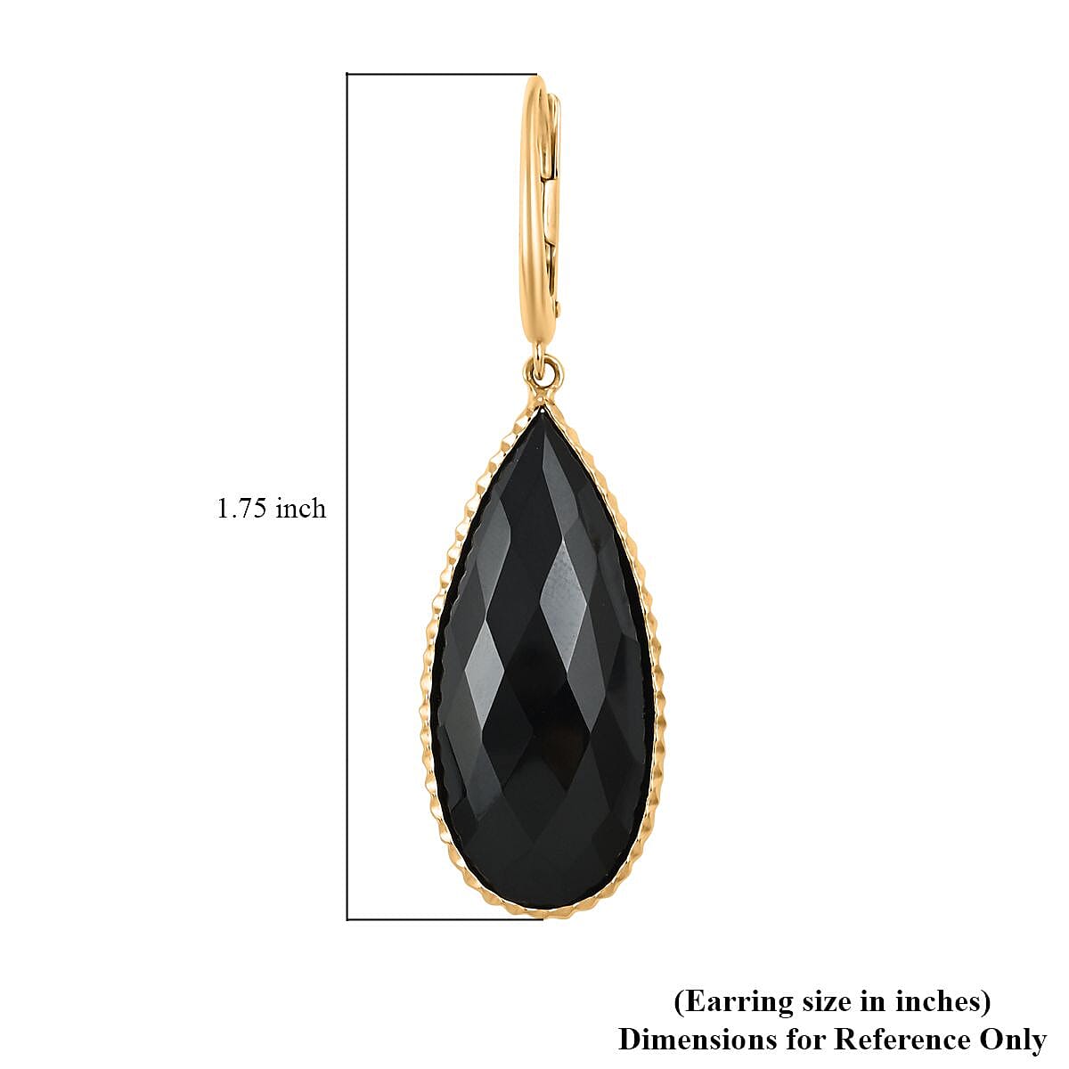 14K Yellow Gold Black Onyx Earrings 24.50 ctw image number 4
