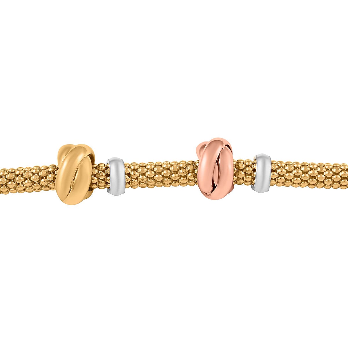 Italian 14K Tri-Color Gold 14mm Knot Bracelet (7.4 g) (7.50 In) image number 2