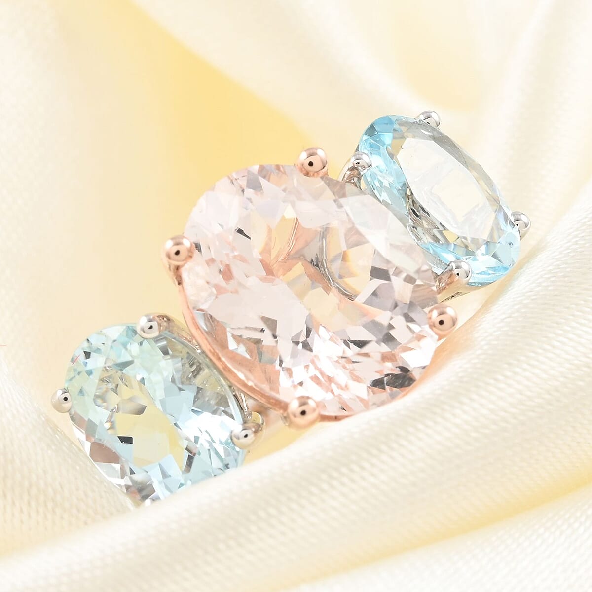 Ankur Treasure Chest Modani 14K White Gold AAA Marropino Morganite, Aquamarine Ring (Size 7.0) 5.35 ctw image number 1