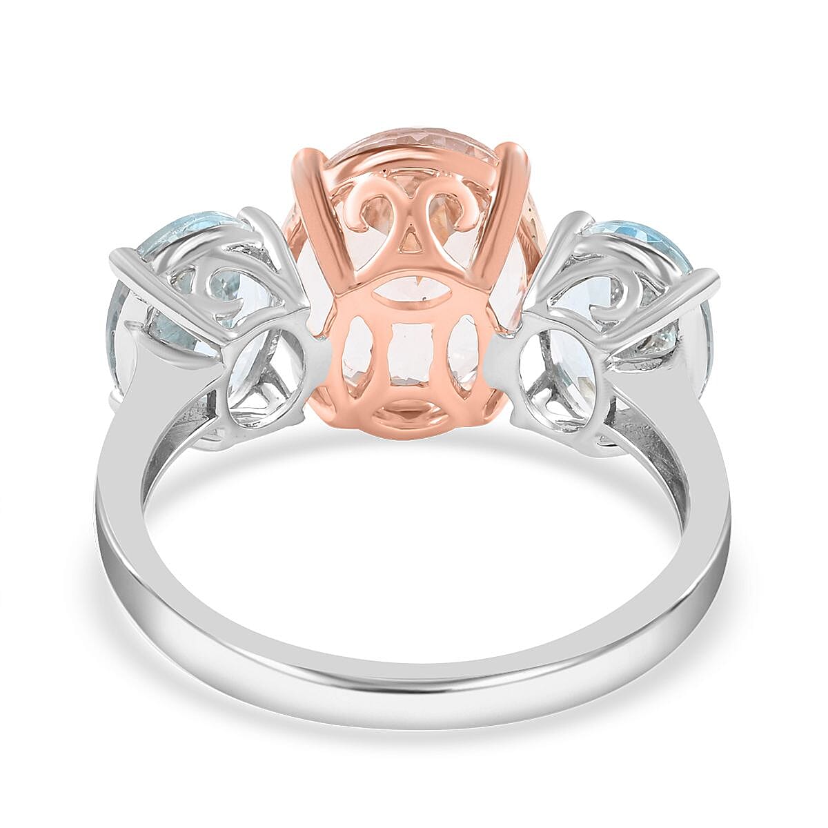Ankur Treasure Chest Modani 14K White Gold AAA Marropino Morganite, Aquamarine Ring (Size 7.0) 5.35 ctw image number 4
