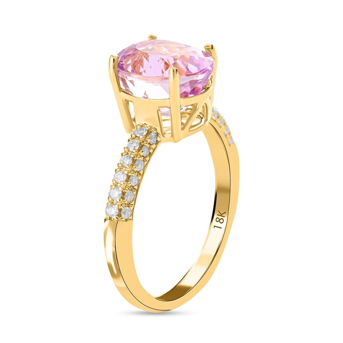 Iliana 18K Yellow Gold AAAA Patroke Kunzite and G-H SI Diamond Ring (Size 10.0) 3.75 ctw image number 2