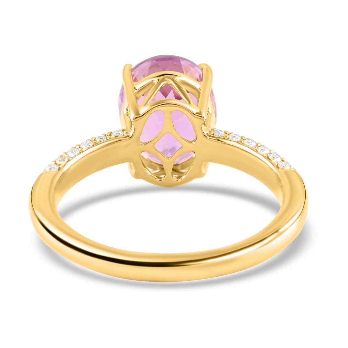 Iliana 18K Yellow Gold AAAA Patroke Kunzite and G-H SI Diamond Ring (Size 7.0) 3.75 ctw image number 3