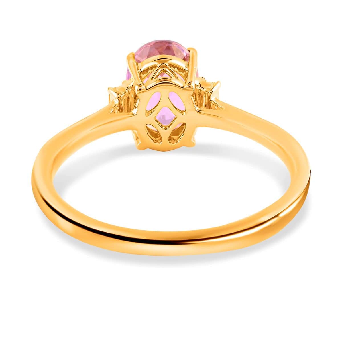 Certified & Appraised Iliana 18K Yellow Gold AAA Patroke Kunzite and G-H SI Diamond Ring (Size 10.0) 1.75 ctw image number 3