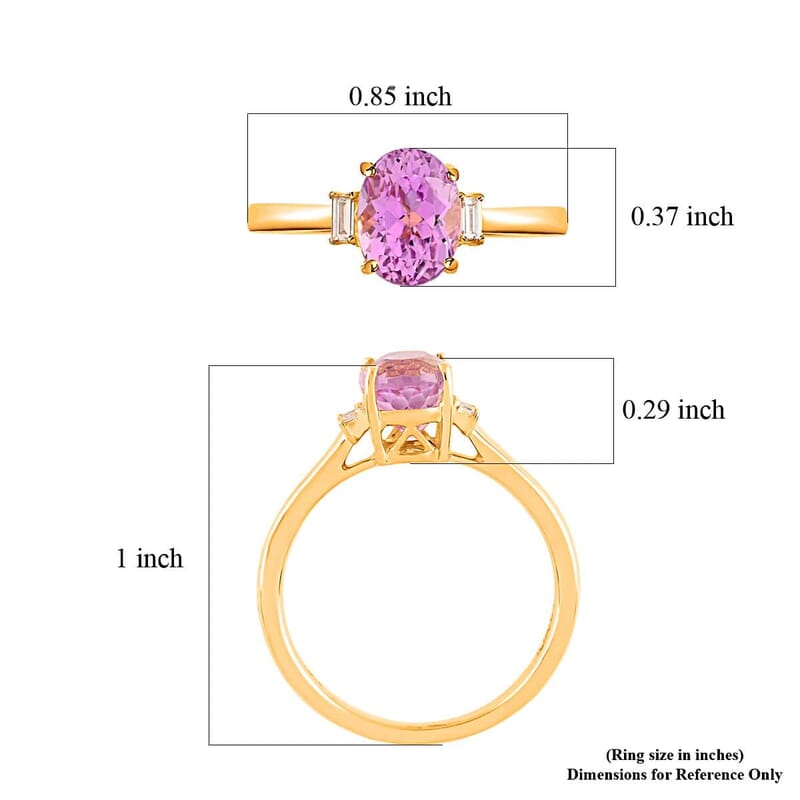 Certified & Appraised Iliana 18K Yellow Gold AAA Patroke Kunzite and G-H SI Diamond Ring (Size 10.0) 1.75 ctw