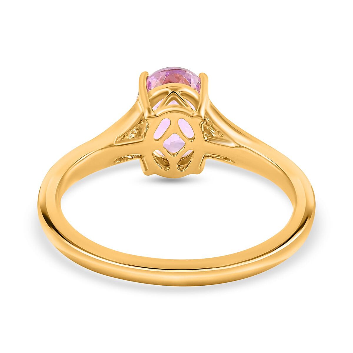 Certified & Appraised Iliana 18K Yellow Gold AAA Patroke Kunzite and G-H SI Diamond Ring (Size 6.0) 1.75 ctw image number 3