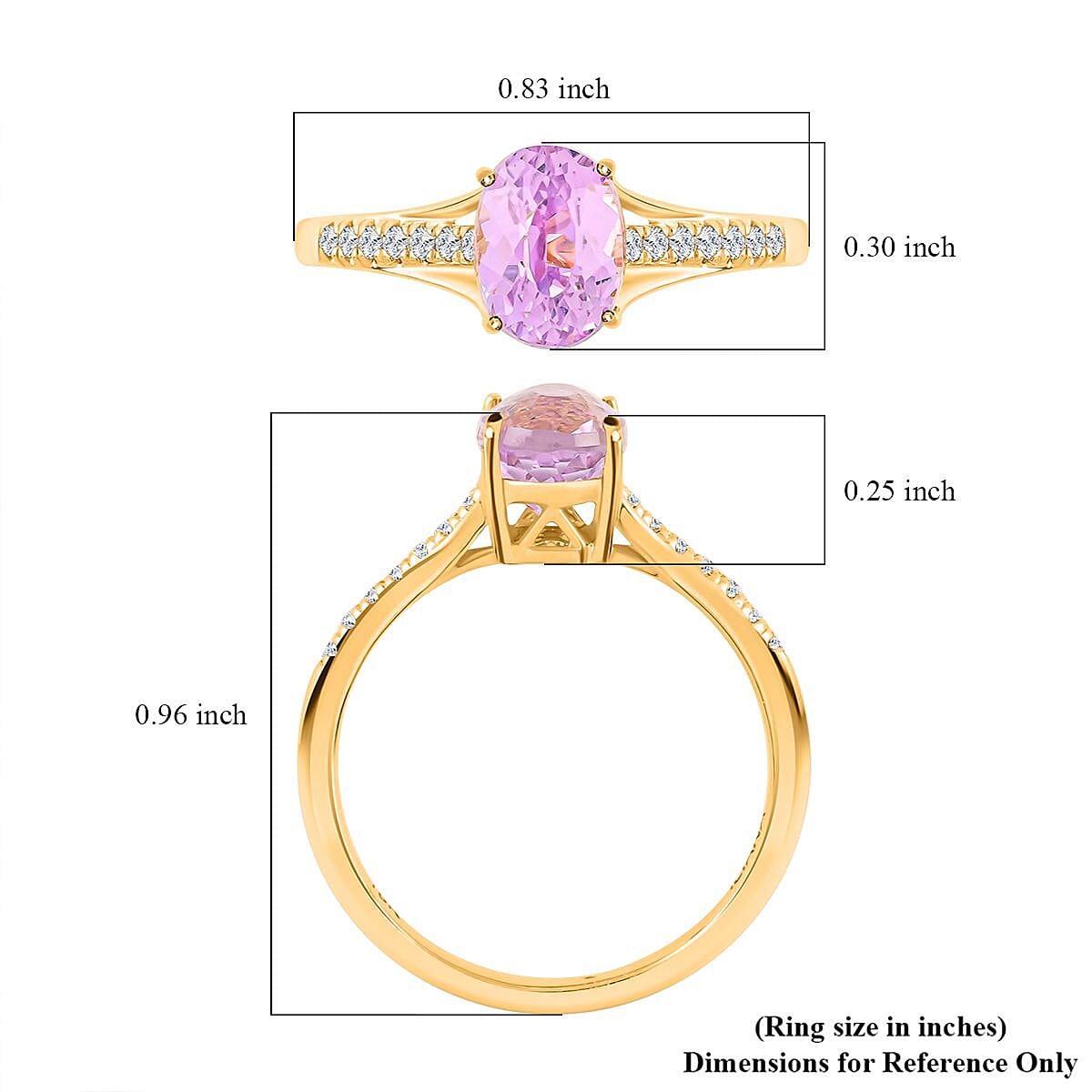 Certified & Appraised Iliana 18K Yellow Gold AAA Patroke Kunzite and G-H SI Diamond Ring (Size 6.0) 1.75 ctw image number 4