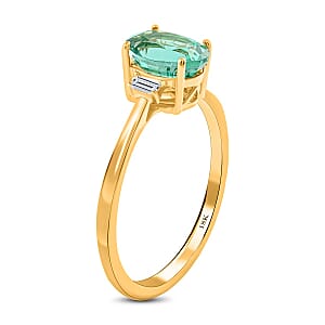 Certified and Appraised Iliana 18K Yellow Gold AAA Kagem Zambian Emerald and G-H SI Diamond Ring (Size 10.0) 1.25 ctw
