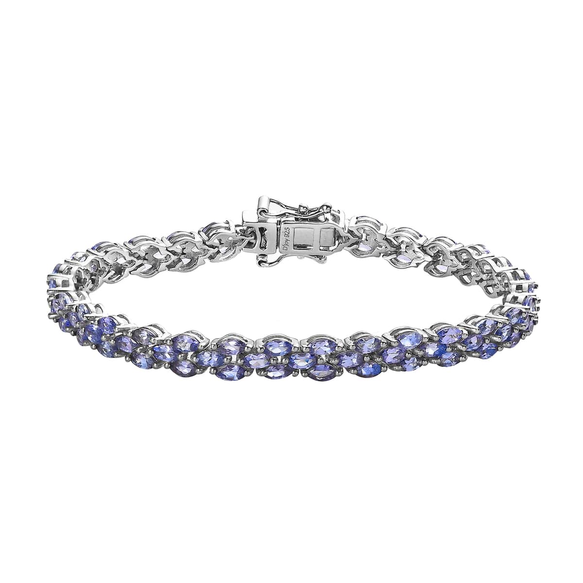 One Time Only Tanzanite 3 Row Carpet Bracelet in Platinum Over Sterling Silver (6.50 In) 6.75 ctw image number 0