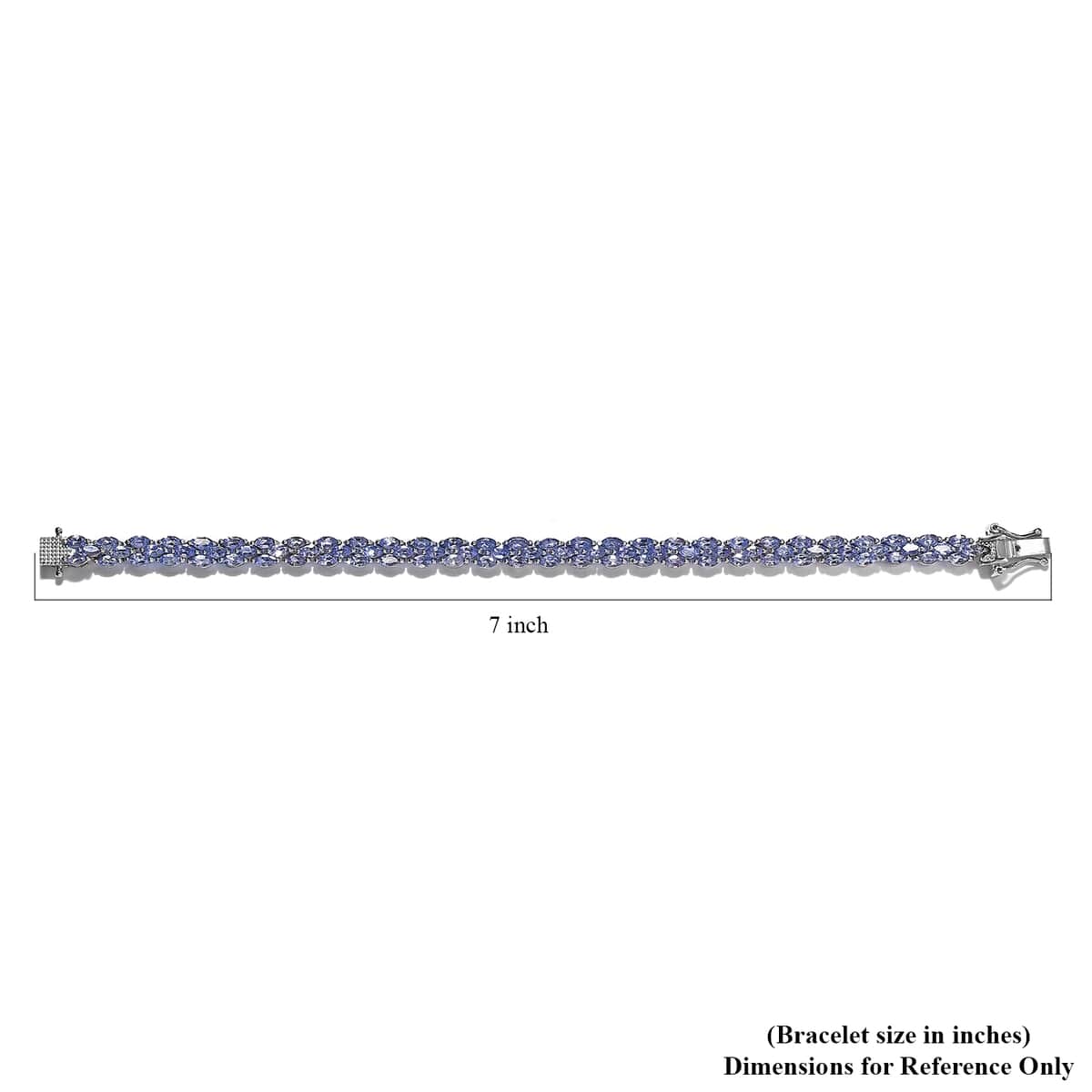 One Time Only Tanzanite 3 Row Carpet Bracelet in Platinum Over Sterling Silver (6.50 In) 6.75 ctw image number 4