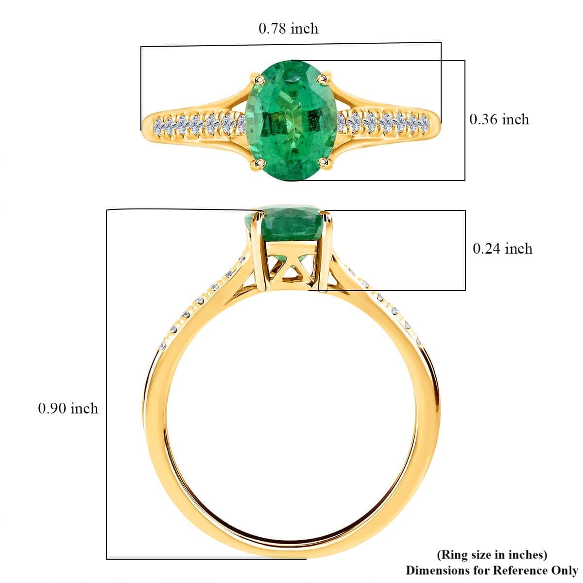 Certified Iliana 18K Yellow Gold AAA Kagem Zambian Emerald and G-H SI Diamond Ring (Del. in 15-20 Days) 1.25 ctw image number 4