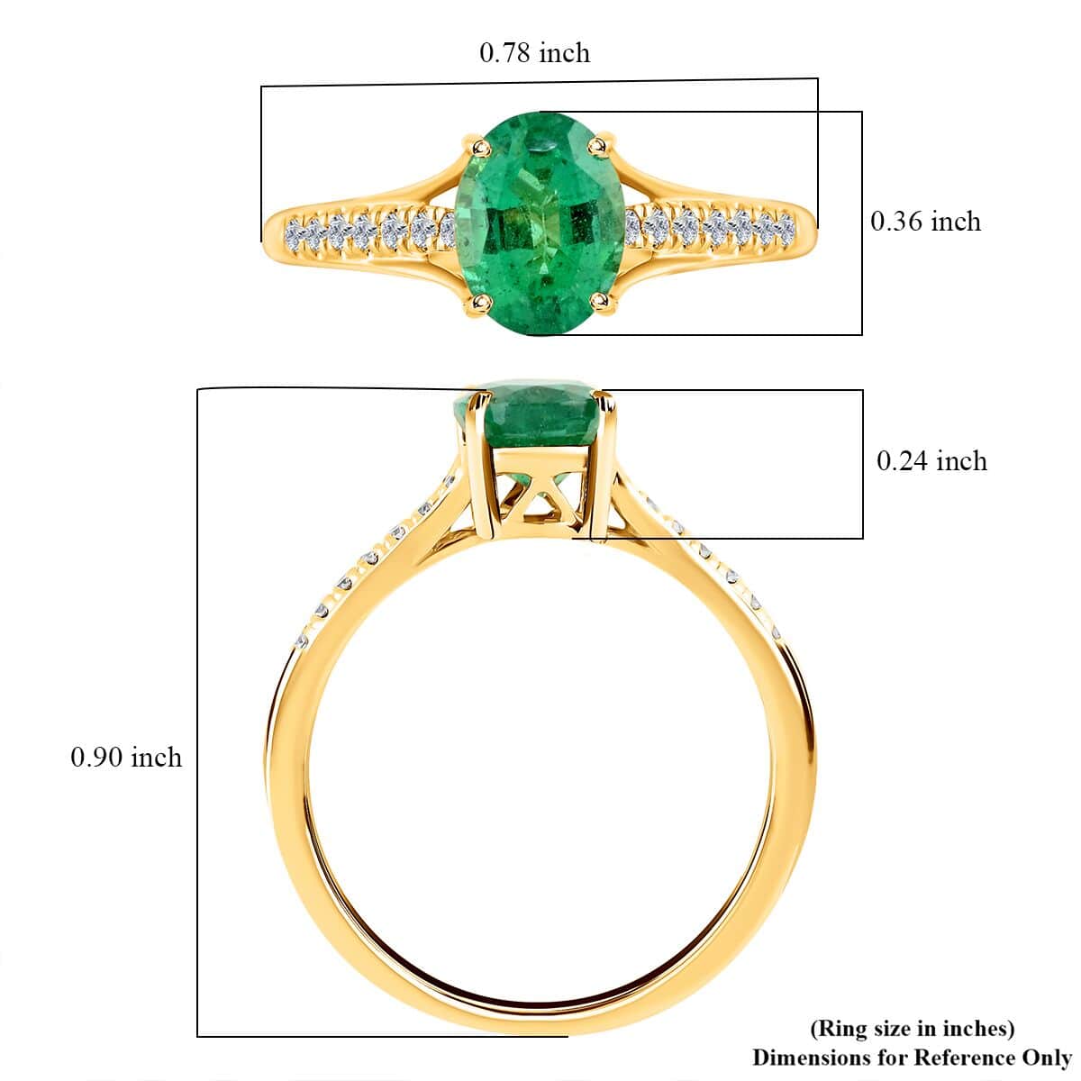 Certified Iliana 18K Yellow Gold AAA Kagem Zambian Emerald and G-H SI Diamond Ring (Size 6.0) 1.25 ctw image number 4