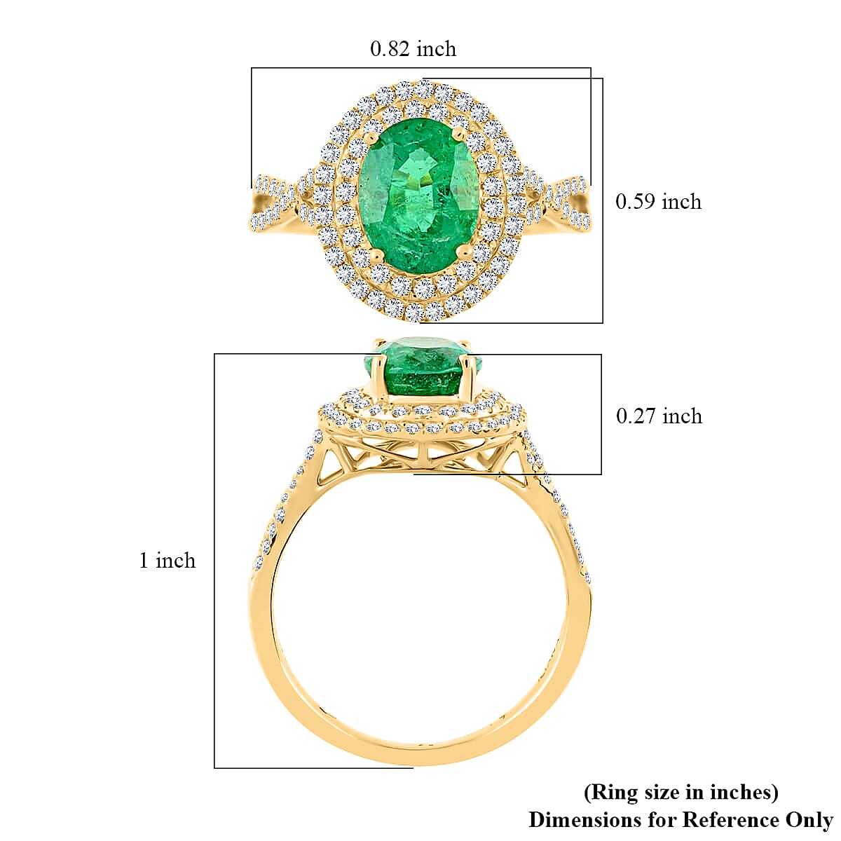 Certified & Appraised Iliana 18K Yellow Gold AAA Kagem Zambian Emerald and G-H SI Diamond Double Halo Ring 2.30 ctw