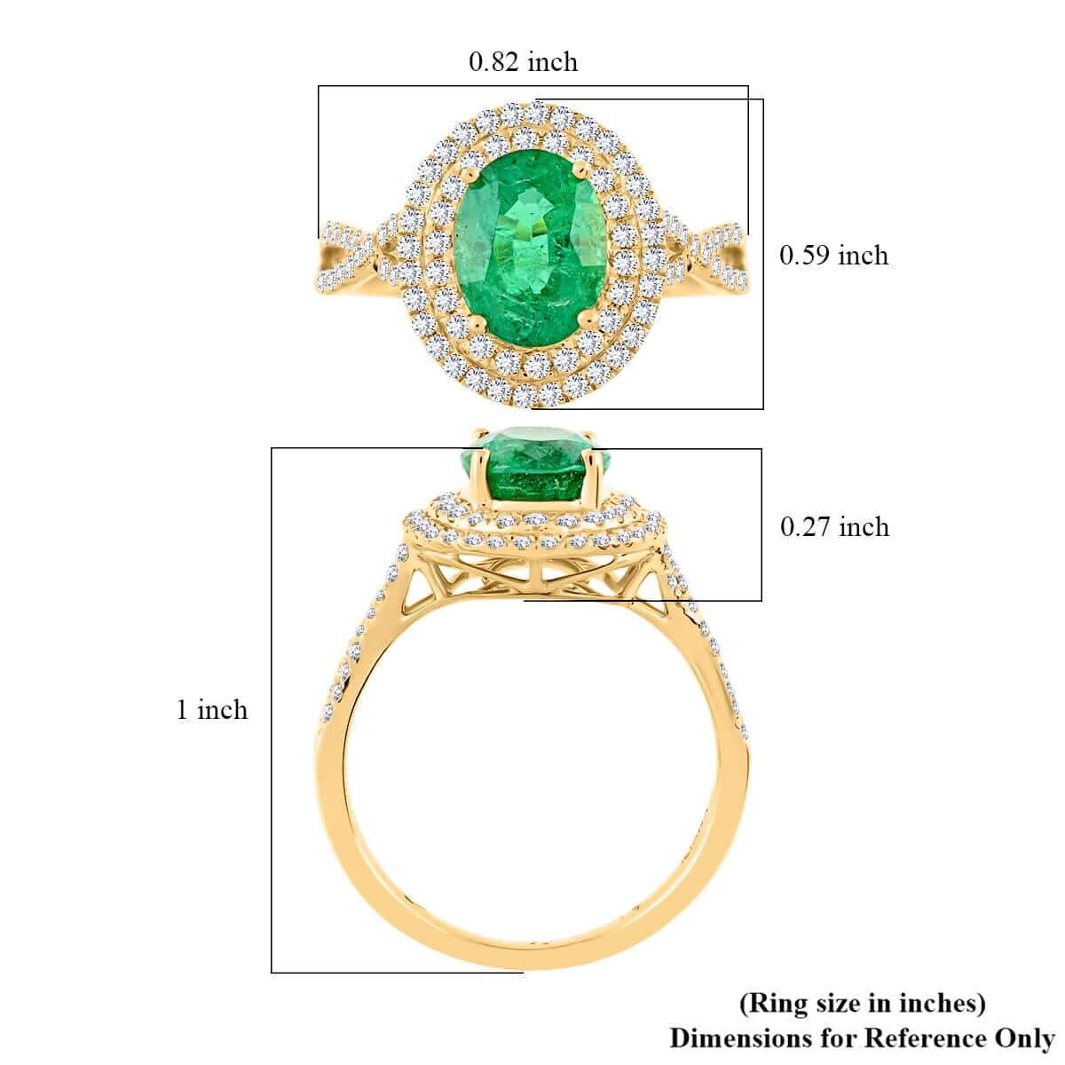 Certified & Appraised Iliana AAA Kagem Zambian Emerald and G-H SI Diamond 2.30 ctw Double Halo Ring in 18K Yellow Gold (Size 7.0) (Del. in 10-15 Days)  image number 5